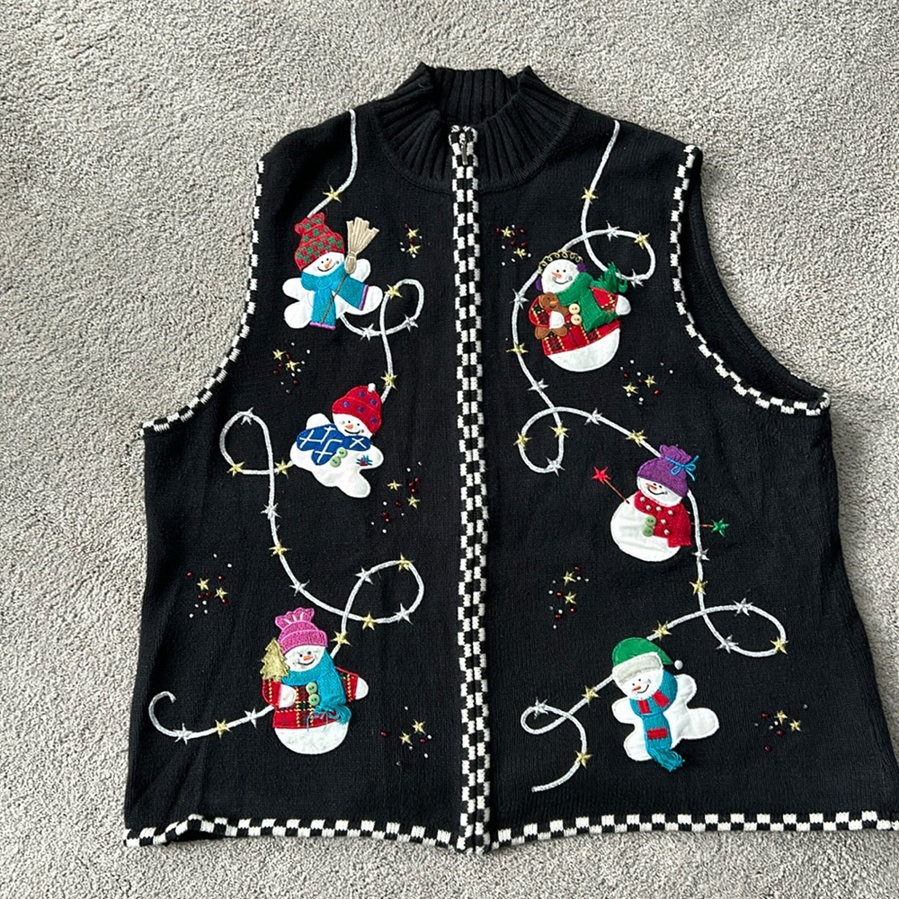 Designer Originals Studio "JOY" 2X Size Winter Sweater Vest